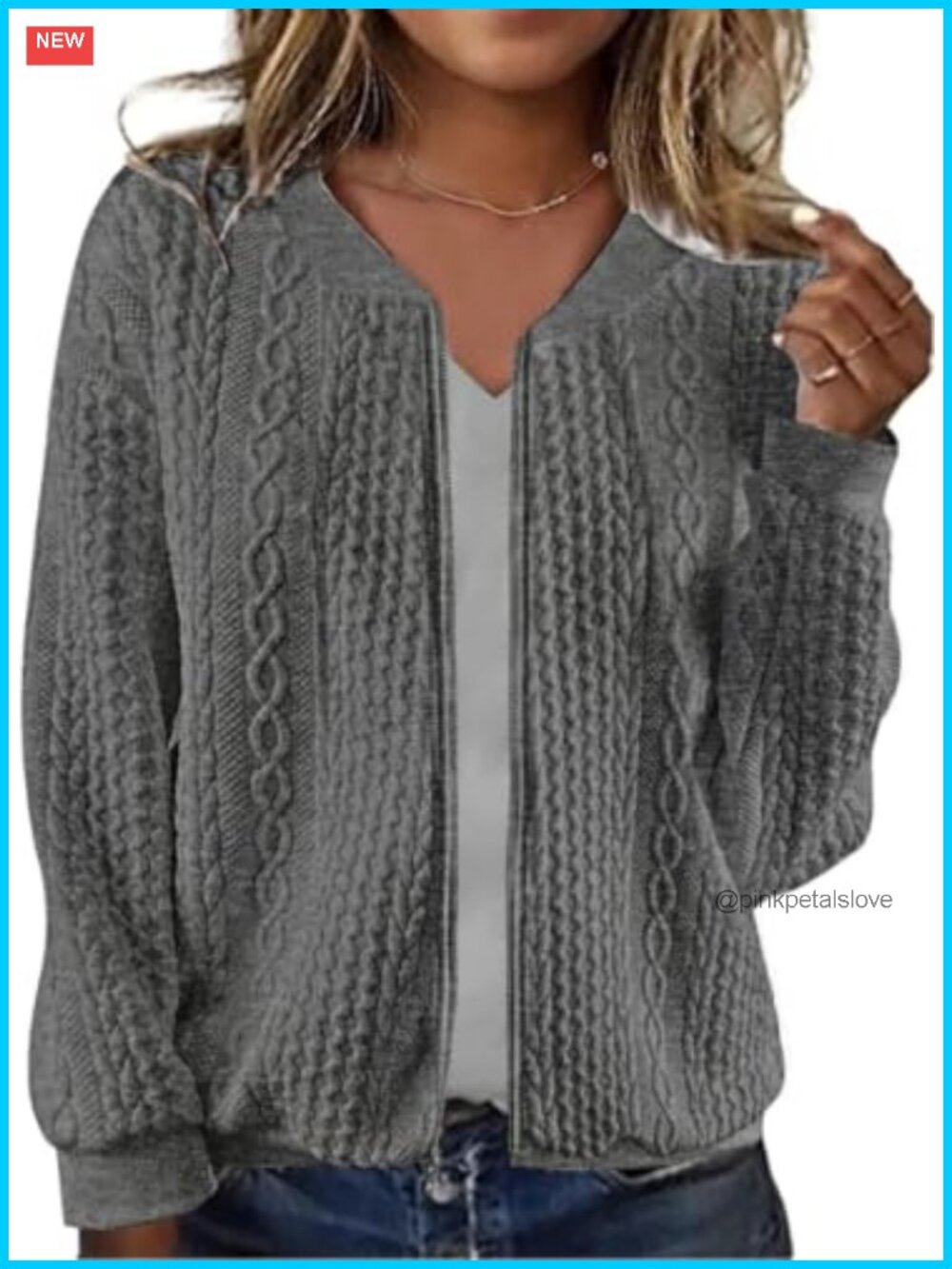 Women's Zip Up Sweatshirt Jacket Stand Collar Casual Coat with Pockets